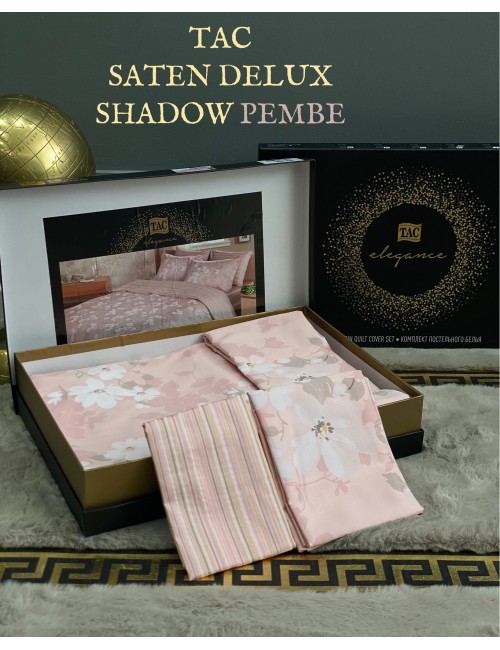 TAC Shadow pembe DELUX SATIN / Постельное белье сатин делюкс евро 